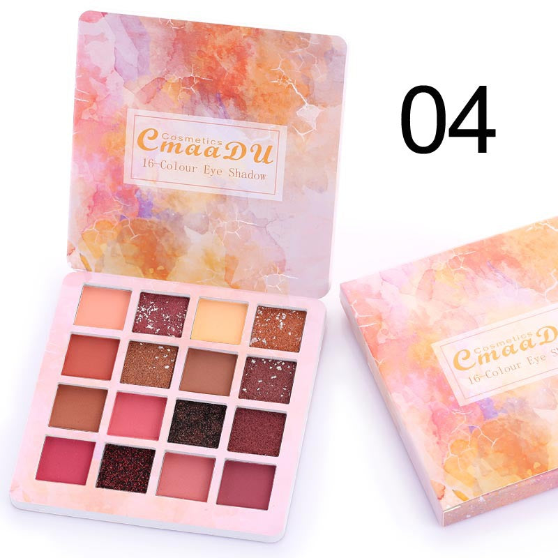 CMAADU 16 TONALITÀ DI OMBRETTO LUCIDO TRUCCO OPACO E GLITTER METALLICO IMPERMEABILE