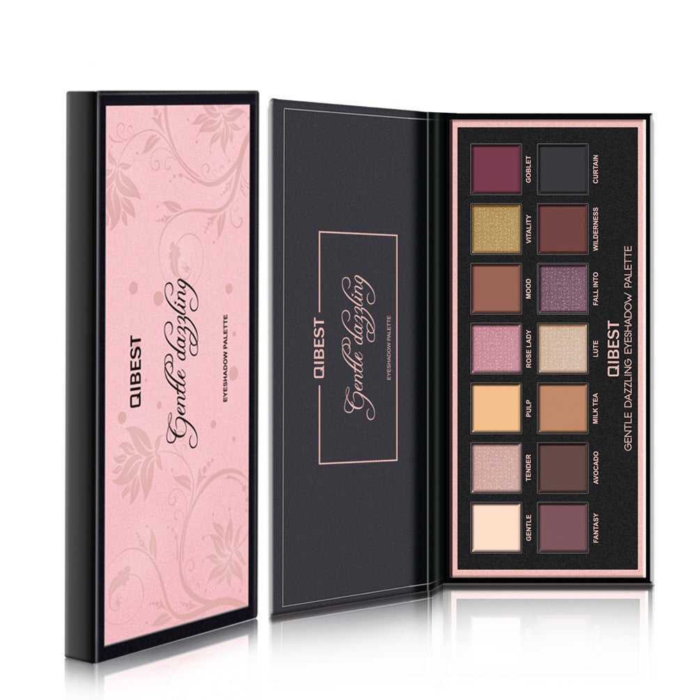 QIBEST 14 COLORI PALETTE DI OMBRETTI PERLESCENTI OPACHI