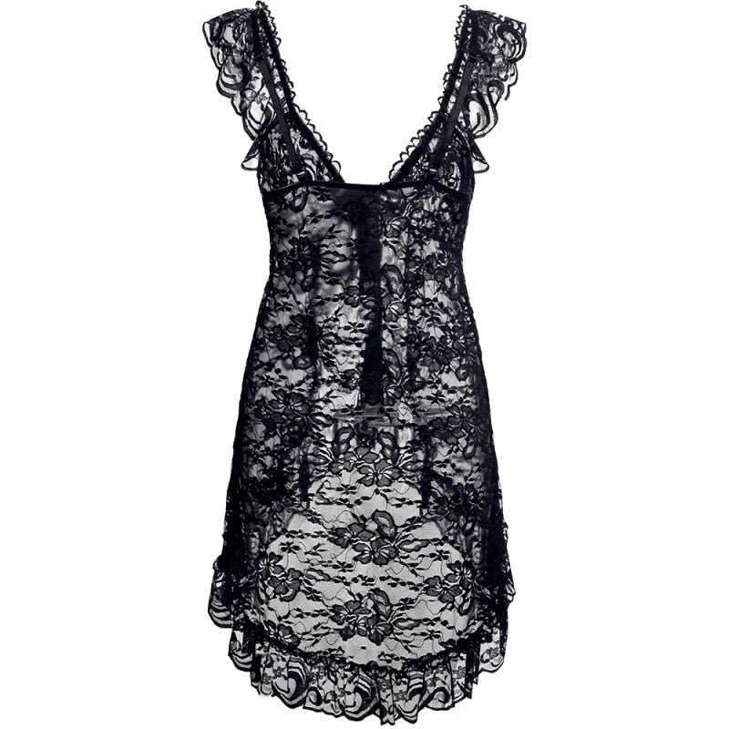 ABITO DA NOTTE SEXY IN LINGERIE DI PIZZO + MUTANDINE SEXY