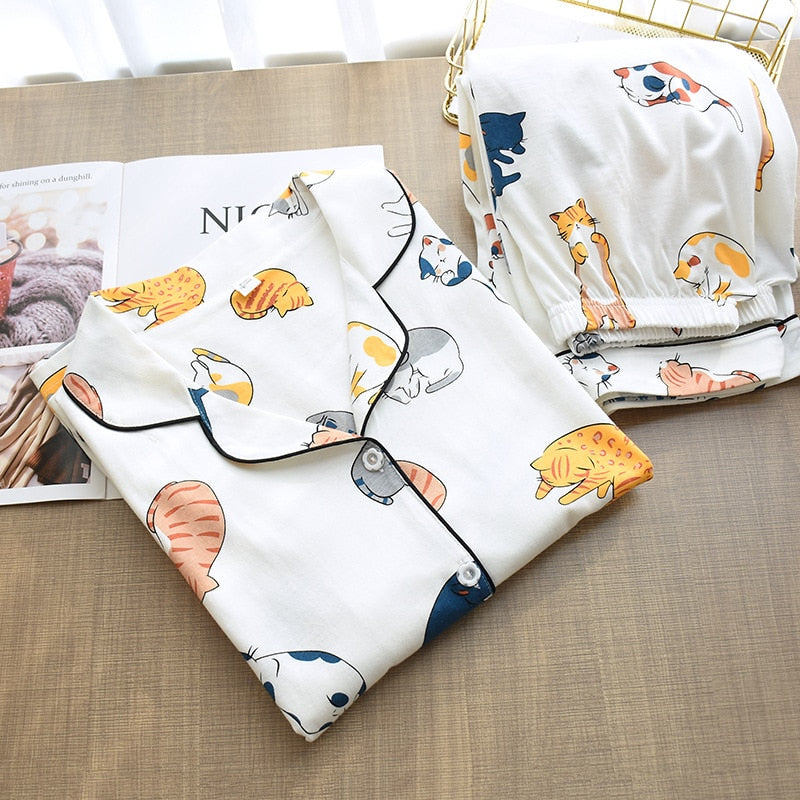 PIGIAMA CUTE CAT PRINT CARTOON