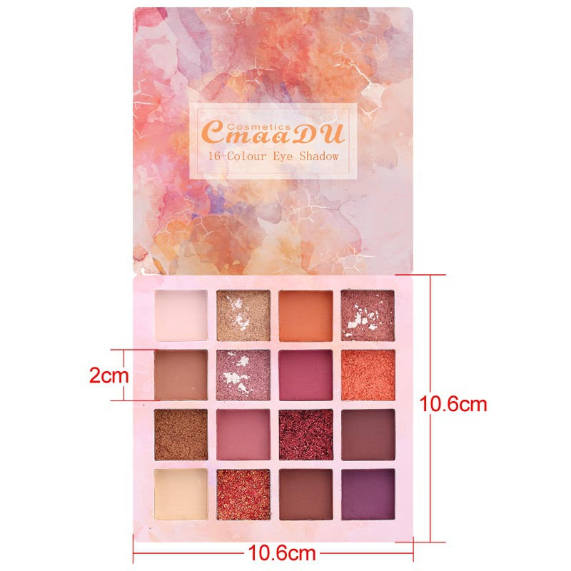 CMAADU 16 TONALITÀ DI OMBRETTO LUCIDO TRUCCO OPACO E GLITTER METALLICO IMPERMEABILE