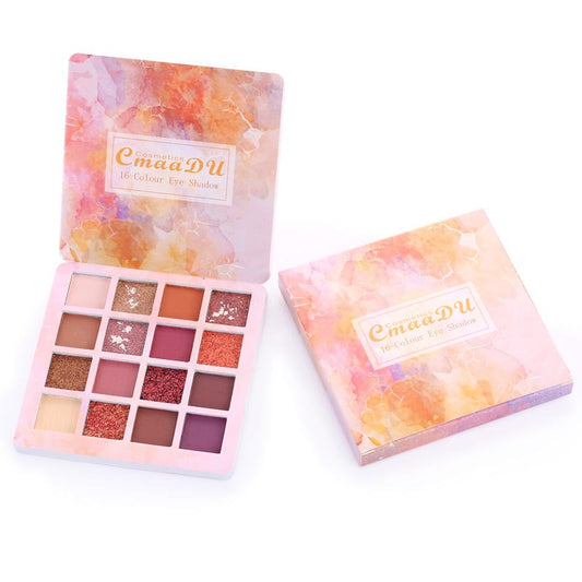 CMAADU 16 TONALITÀ DI OMBRETTO LUCIDO TRUCCO OPACO E GLITTER METALLICO IMPERMEABILE