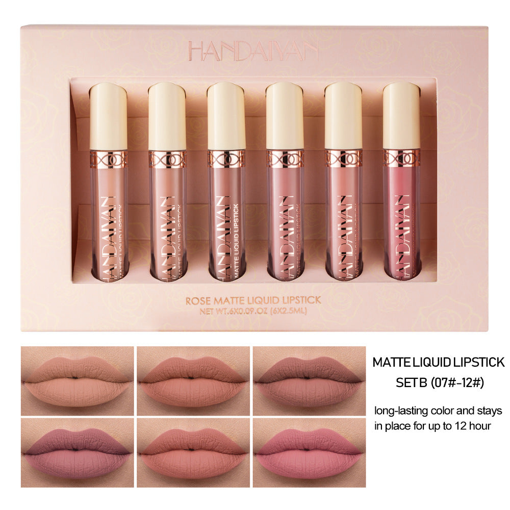 LIQUID LIPSTICK  HANDAIYAN 6 MATTE ROSE LIP GLOSS