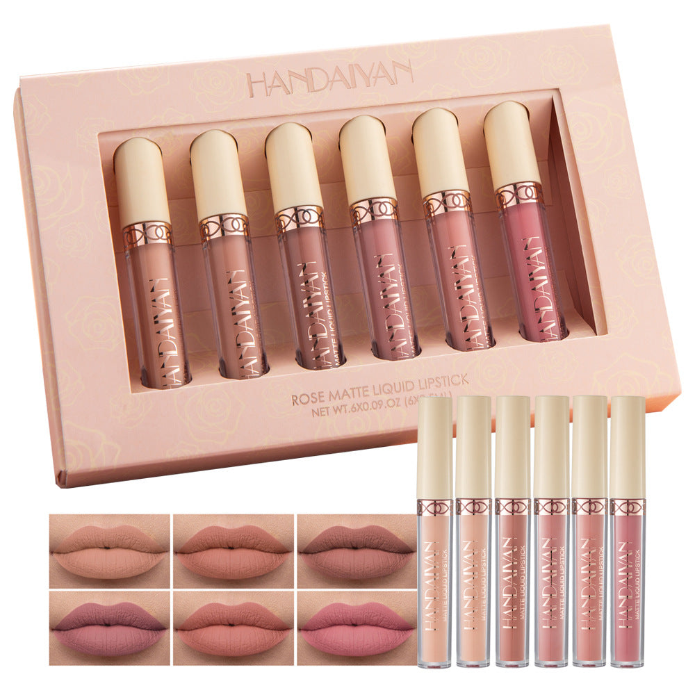 LIQUID LIPSTICK  HANDAIYAN 6 MATTE ROSE LIP GLOSS