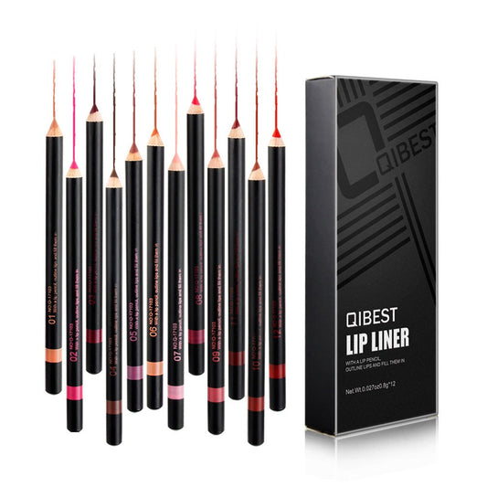 MATITA PER LABBRA QIBEST FASHION BLACK ROD 12 COLORI
