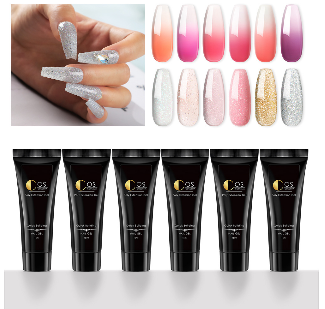 Professional Poly Nail Gel Kit UV con LAMPADA