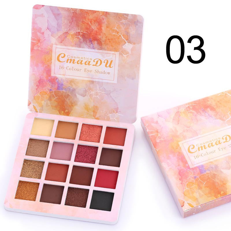 CMAADU 16 TONALITÀ DI OMBRETTO LUCIDO TRUCCO OPACO E GLITTER METALLICO IMPERMEABILE