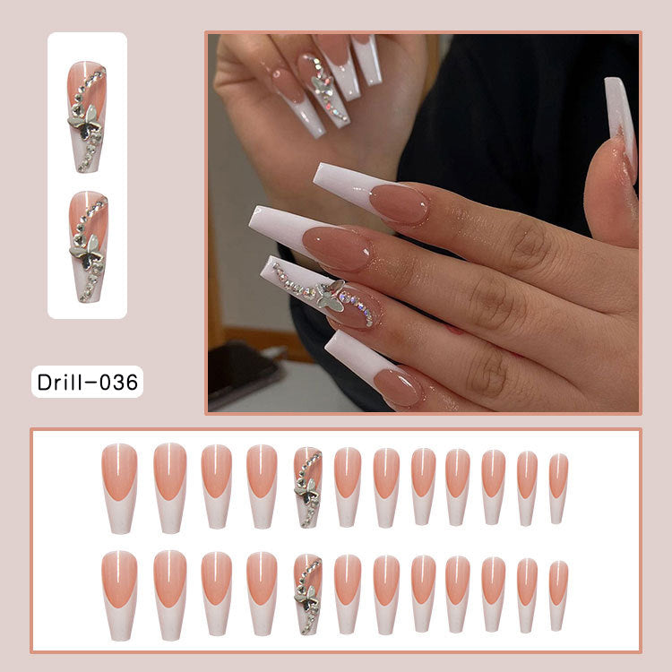 PRESS ON MANICURE FRENCH BALLET MANICURE CON COLLA