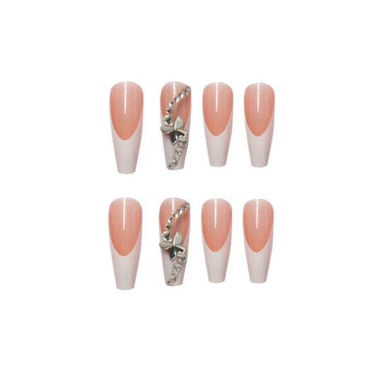 PRESS ON MANICURE FRENCH BALLET MANICURE CON COLLA