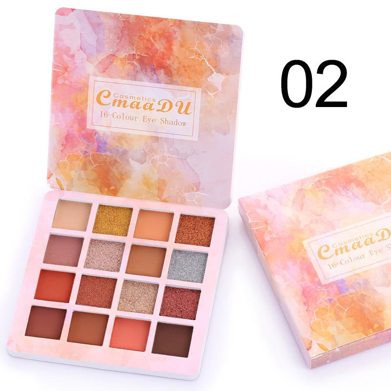 CMAADU 16 TONALITÀ DI OMBRETTO LUCIDO TRUCCO OPACO E GLITTER METALLICO IMPERMEABILE